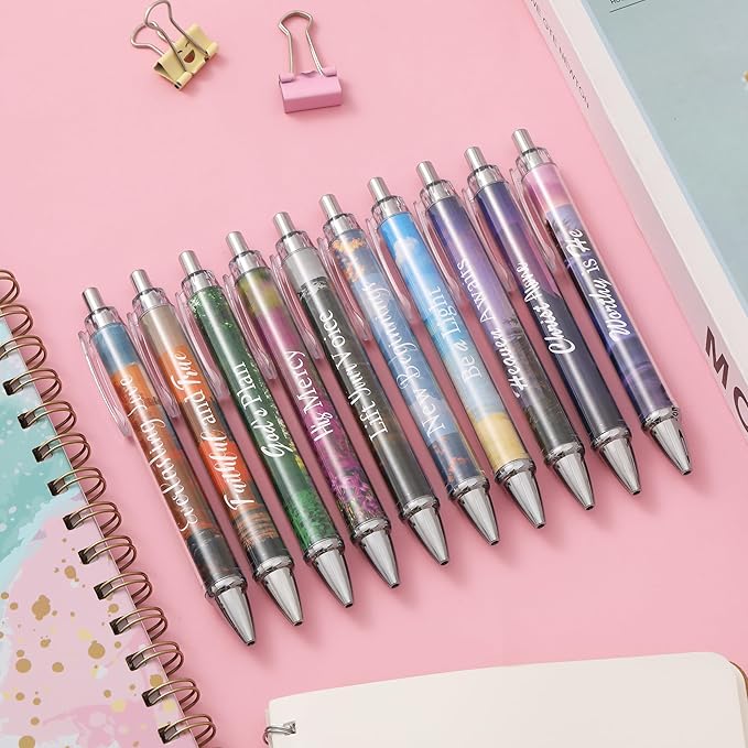 Mr. Pen- Christian Pen Set, 10 Pack, Nature Faith, Black Ink, Bible Verse Pens for Women, No Bleed Through, Ballpoint, Inspirational