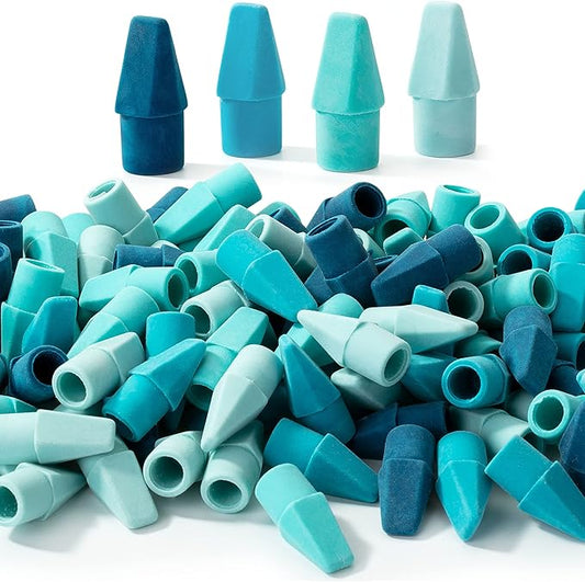 Mr. Pen- Pencil Toppers, 120 Pack, Blue Shades, Pencil Top Eraser Caps
