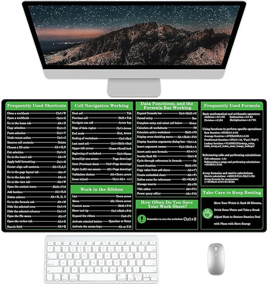 Desk Pad Protector, Mouse Pad, Office Desk Mat, Non-Slip PU Leather Desk Blotter, Laptop Desk Pad, Waterproof Desk Writing Pad for Office and Home (Excel)