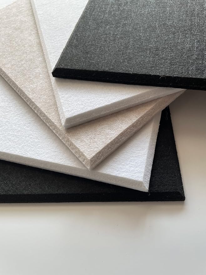 12-Pack Ivory Felt Wall Tiles(11.8“x11.8”Each), 47.2“x 35.4” Large Cork Board Alternative, Self-Adhesive Bulletin Pin Board for Office Home Kitchen Photos & Memos