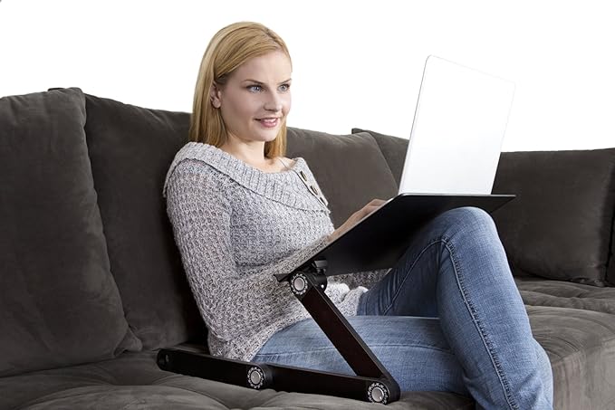 WorkEZ Adjustable Laptop Stand for Desk, Adjustable Height Laptop Stand, Ergonomic Foldable Portable PC Holder, Computer Riser, Home Office Supplies