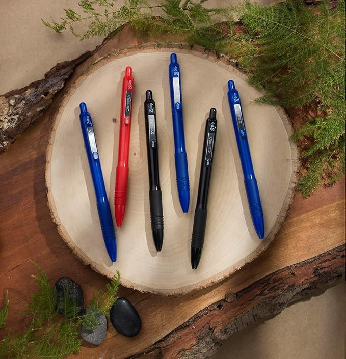Zebra Pen Z-Grip Recycled Retractable Ballpoint Pens,1.0mm, Assorted Business Colors, Durable Metal Clip, 68% Recycled (GRS Certified; Global Recycled Standards), Office Supplies, 24-Pack (20304)