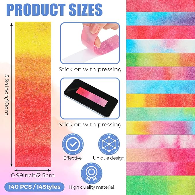 Fulmoon 140 Pcs Anxiety Sensory Stickers Adhesive Textured Sensory Strips Stickers Calming Fidget Anxiety Relief Items for Office Desk Adult Relieve Stress