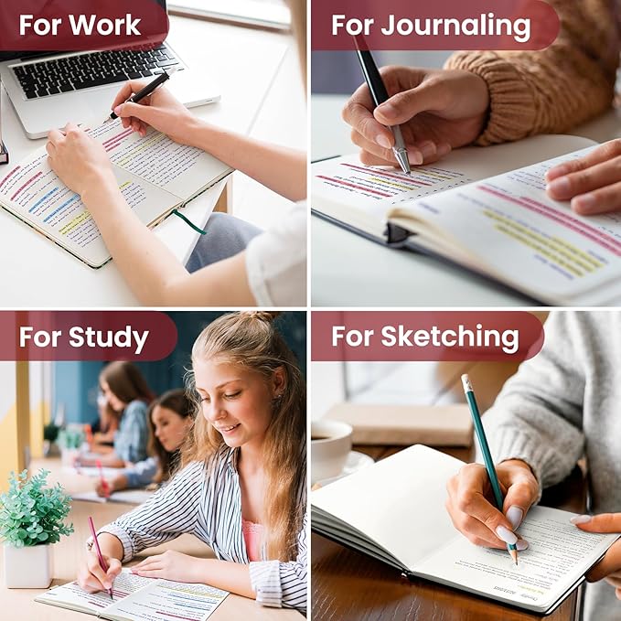 Taja Blank Journal Notebook for Women & Men, Hardcover Leather Journal for Writing, Sketch Book, A5 Plain Paper Notebook for Drawing & Sketching, Perfect for Office School Home Supplies, Black