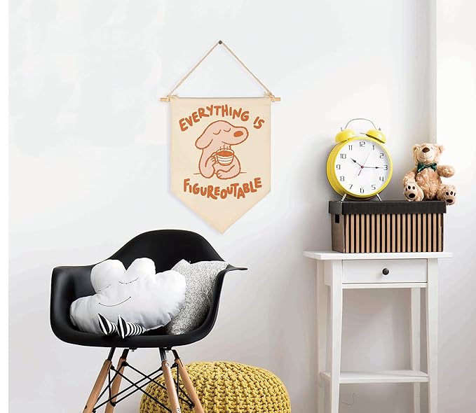 Everything Is Figureoutable-Dopamine Banner Flag Sign Wall Decor Gift for Boy Girl Kid Teen Nursery Classroom Playroom Reading Room-Baby,Shower,Reveal,Birthday Christmas Gift