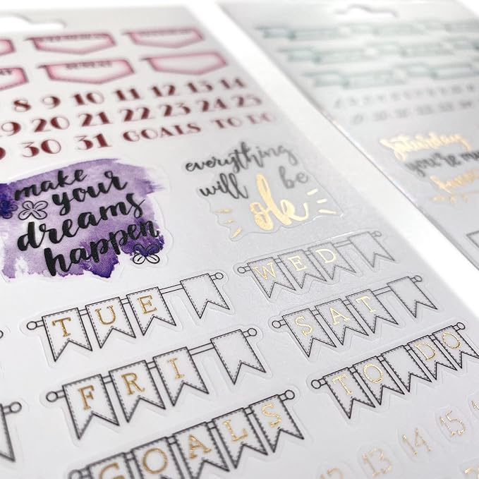 Paper House Productions Planner Sticker Pack of 4 Sticker Sheets for Planners, Journaling and Crafting - Days of The Week