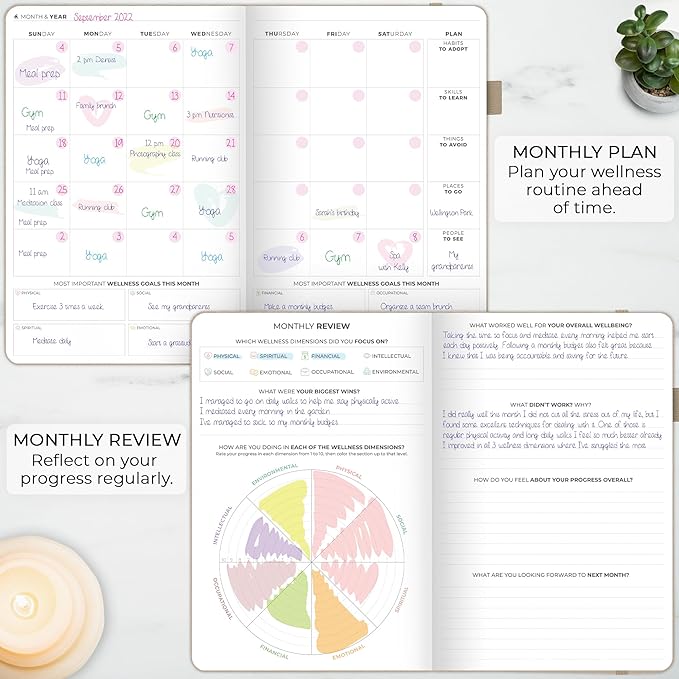 Clever Fox Wellness Planner Premium – Daily Lifestyle Journal to Support Health, Nutrition & Exercise – Healthy Living Journal with Meal, Exercise & Habit Trackers – Lasts 3 Months (Sandstone)