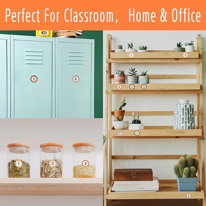 800 PCS 1-40 Number Stickers, Water/Oil/Tear Resistant Rustic Wooden Style Number Labels, Remove Without Residue for Indoor, Outdoor, Office, Classroom, Storage, Organizing, Boxes (1”, 20 Sheets)