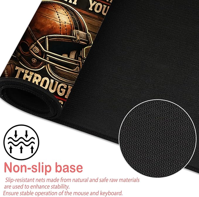 Nuxovilar Large Mouse Pad & Computer Game Mouse Mat (35.4x15.7IN, Vintage Rugby Art) (90 * 40cm Vintage Rugby)
