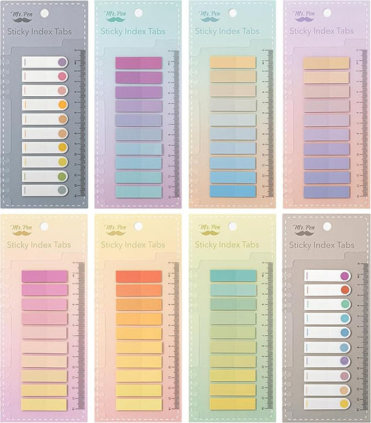 Mr. Pen- Sticky Tabs, 1600 Pcs, Colorful Book Tabs, Transparent Sticky Tabs for Books, Sticky Note Tabs, Page Markers Tabs, Book Markers, Page Tabs, Book Tabs for Annotating Books, Book Sticky Tabs