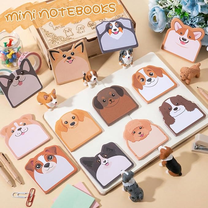 Maxdot 36 Pads 1080 Sheets Cute Sticky Notes, Fun Dog Sticky Notes Pad Self Adhesive Cartoon Memo Pads Bulk for Gift School Tab Office Home Supplies