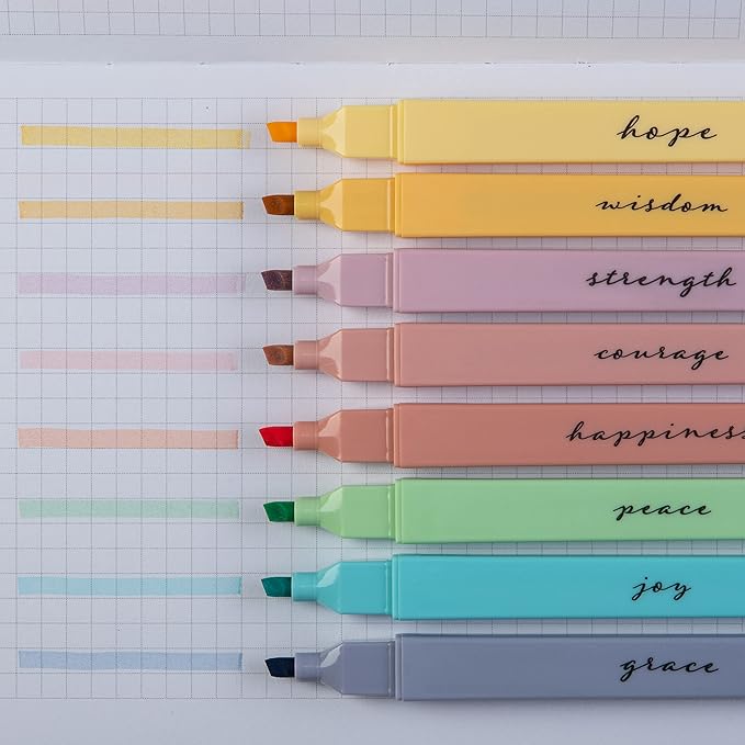 DIVERSEBEE Bible Highlighters with Soft Chisel Tip, 16 Pack Assorted Colors Pens No Bleed, Quick Dry Set, Cute Aesthetic Markers, Bible Study Journaling Supplies and Accessories (Pastel)