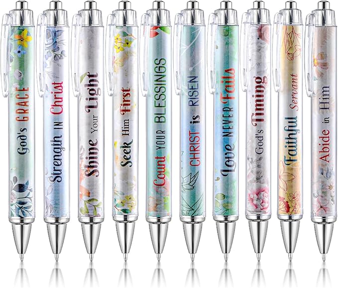 Mr. Pen- Christian Pen Set, 10 Pack, Floral Serenity, Black Ink, Bible Verse Pens for Women, No Bleed Through, Ballpoint, Inspirational
