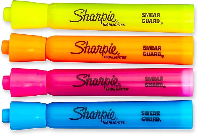Sharpie Accent Tank-Style Highlighters, 6 Colored Highlighters (25876PP)