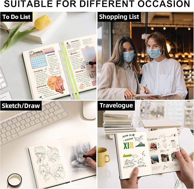 Thick Blank Journal Notebook 720 Pages 3.9 × 5.5 No Lines Soft Leather Pocket Blank Notebook for Women Drawing Book Memo Writing Sketch Diary Notebook (Blue Blank Notebook)