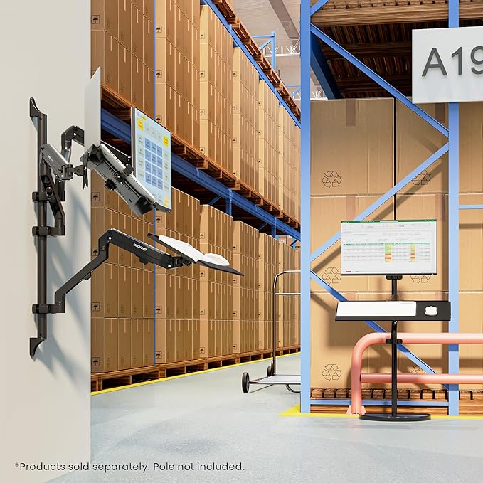 Mount-It! Single Monitor Wall Mount, Computer Monitor Wall Mount Arm, Vesa 100x100 75 x 75 - Pole Mounting, Full Motion Vesa Wall Bracket for 17" to 32" Screens, Curved Displays, 15.4 lb max
