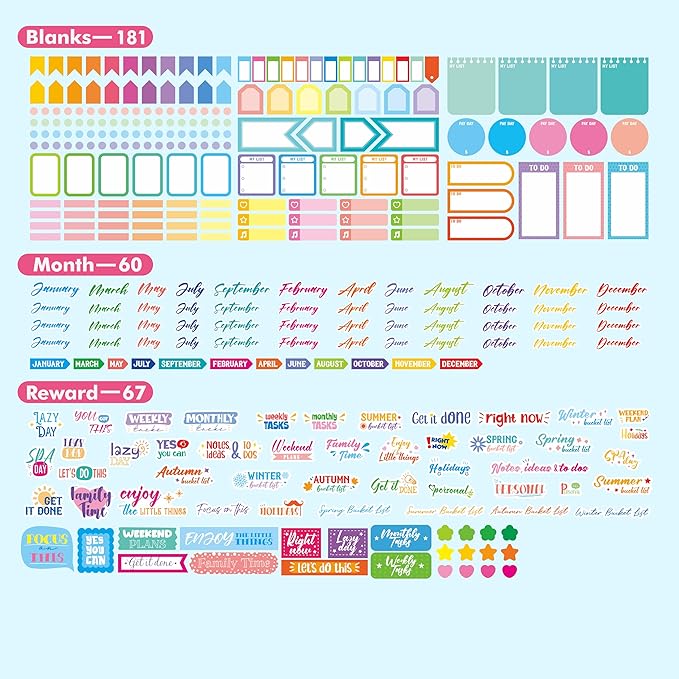 2885 Planner Stickers, Color Coordinating Monthly Functional Stickers Daily Calendar Stickers Aesthetic Note to Do Blank Stickers for Scrapbooks, Planner, Budget, Work, DIY Activity, Diary, Journal
