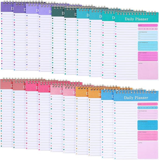 20 Pack Daily To Do List Notepad, Beautiful To Do List Note Pads Set 5" x 8" 30 Sheets Spiral Planner Checklist Notebook Work Notepads for Easy Daily Planning, Office Desk Supplies for Women