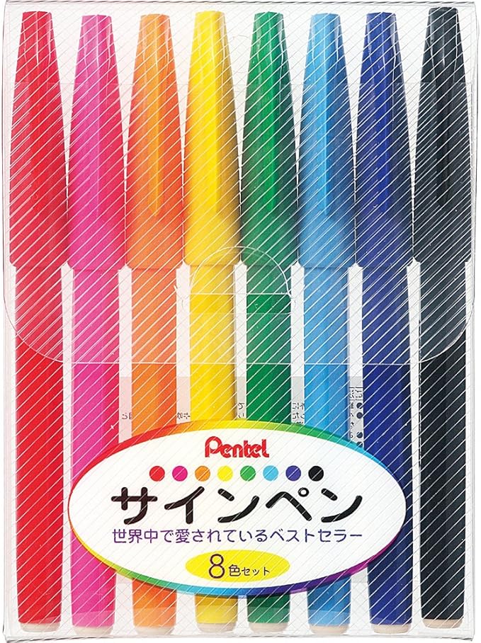 Pentel S520-8 Sign Pen, Set of 8