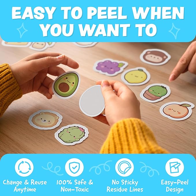 Cute Stickers for Kids - Kawaii Water Bottle Stickers for Teens - 108pc Sticker Pack - Waterproof Vinyl Stickers for Water Bottles, Scrapbook, Laptops - Valentine Stickers for Kids Classroom, Gifts