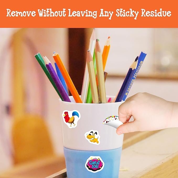 4000 Reusable Incentive Stickers, 100 Sheets Waterproof, Tear Resistant Reward Stickers-Remove Without Residue, Animals/Stars/Hearts Motivational Decals for Kids Teachers, Parents, Bottles, Laptops