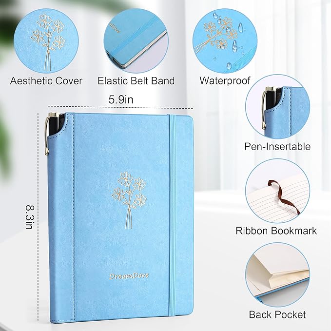 2026 Planner， Weekly Planner With Pockets , Undated Weekly Planner A5 Pocket Size 5.5'' X 8.1'' Small Weekly Agenda Weekly To Do List Planner Notebook With Goal & Habit Tracker Organizer Inner Pocket, Perfect For Office Home School Supplies Vegan Leath...
