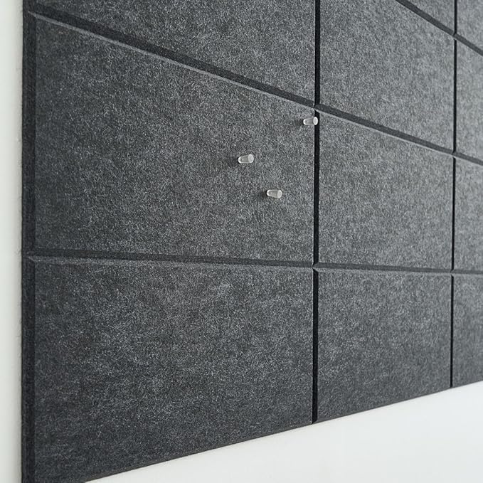 Large Bulletin Board 48x36- Office Wall Organizer to Replace Your Old Cork Boards for Walls for Office Decor - 24-Pack Felt Wall Tiles for Use in Home Office Decor as Photo Board (Moonstone)