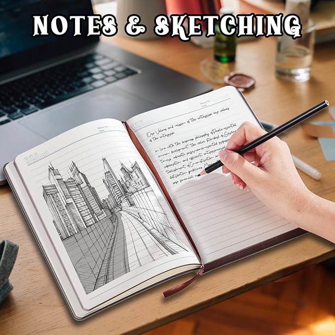 2026 Leather Vintage Journal Notebook,300 Pages,Leather Softcover Lined Journal Notebooks for Women Men,Notebook Journals for Writing Travel,Business,Office,8.5'' X 11.3''