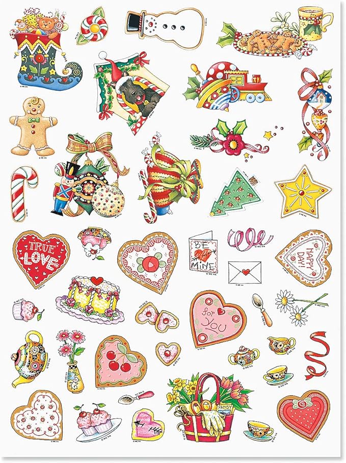 Current Mary Engelbreit Year-Round Holidays Sticker Variety Pack - 6 Sheets, 202 Assorted Stickers for Kids, Teachers, School, Scrapbooking, Journals, Planners, Calendars, Crafts & Greeting Cards