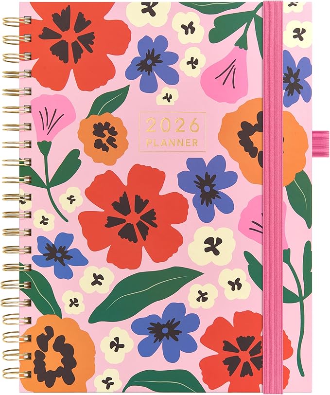 And Per Se 2026 Planner with Pattern, A4 Size-Daily, Weekly & 18-Monthly Planner, Daily Schedule, Monthly Tabs, 100 GSM Thick Paper(Elegant Florals)