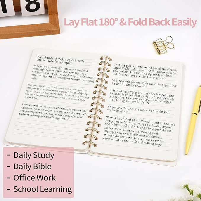 Spiral Notebook-5.75" x 8.125" College Ruled Journal with Inner Pockets and 160 Pages,PU Leather Cover Business Journal, Twin-Wire Binding Notebook Perfect for Office & Home School Supplies Mint Green