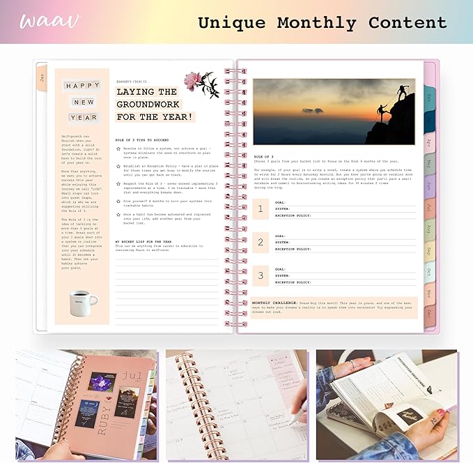 Blue Sky WAAV 2026 Weekly and Monthly Planner Calendar, January 2026 - December 2026, 5.875" x 8.625", Flexible Cover, Durable Twin Wire Binding, Storage Pocket, Includes 20 Notes Sheets, Gloria