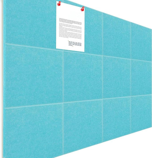 Honoson 12 Pack 47"x35" Large Cork Boards Tiles Alternative Felt Wall Tiles Bulletin Board with Safe Adhesive Cork Board Squares for Walls Organize Home Office Classroom Pin Photo Panels(Blue)
