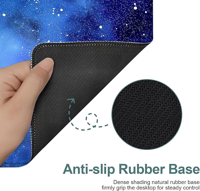 Extended Gaming Mouse Pad Large Desk Mat Anti-Slip Rubber Base & Durable Stitched Edges for Gamers Smooth Mouse Writing Surface for Desk Office/Home (Starry Sky, 35.4x15.7Inch)