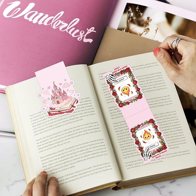 Valentine Magnetic Bookmarks for Women, 9 Pcs Smutty Bookish Magnet Book Marks for Reading, Cute Romance Page Clips for Book Lovers, Valentines Day Gifts for Her