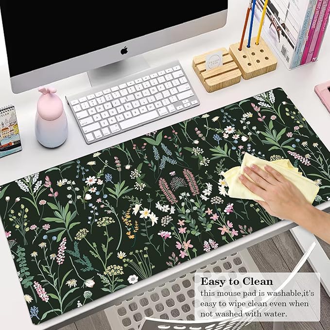 Desk Pad Protector, Mouse Pad, Office Desk Mat, Non-Slip PU Leather Desk Blotter, Laptop Desk Pad, Waterproof Desk Writing Pad for Office and Home (A04-GFAP)
