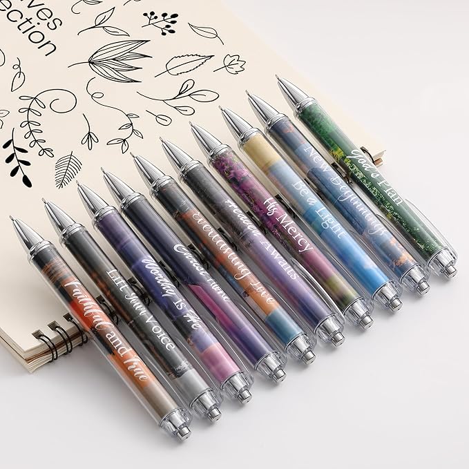 Mr. Pen- Christian Pen Set, 10 Pack, Nature Faith, Black Ink, Bible Verse Pens for Women, No Bleed Through, Ballpoint, Inspirational