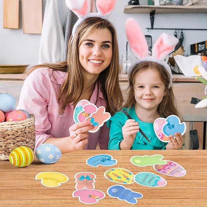 9 Packs Easter Sticky Notes Colorful Bunny Chick Egg Self-Adhesive Notepads Memo Pads Sunday School Classroom Office Stationery Supplies Spring Holiday Party Favors Basket Stuffers Gifts, 270 Sheets