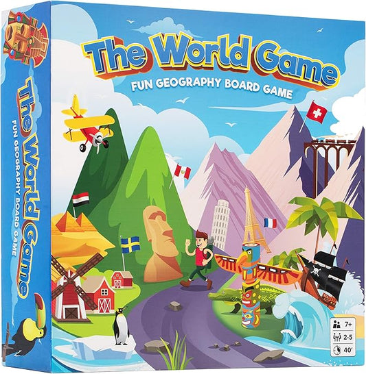The World Game - Fun Geography Board Game - Educational Game for Kids & Adults - Cool Learning Gift Idea for Teenage Boys & Girls, 2-5 Players