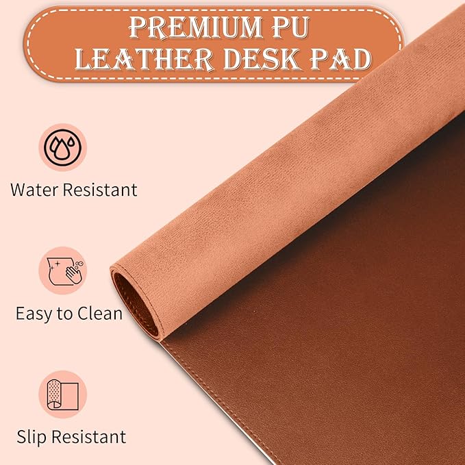 47.2" x 23.6" Large Desk Pad - Non-Slip PU Leather, Waterproof Writing Mat, Work Desk Blotter