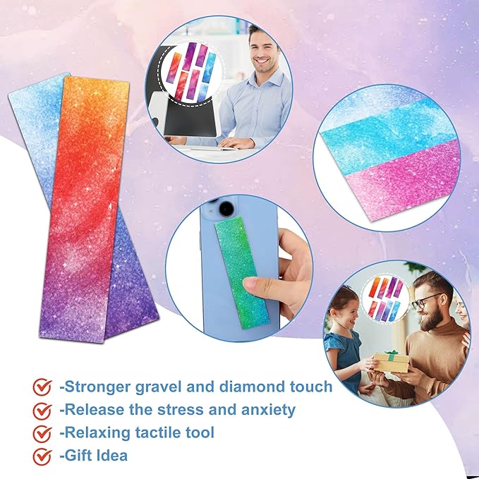 50PCS Calm Stickers for Anxiety Sensory Stickers for Relieve Adults Kids Teens Fidgets Stress Office&Classroom Supplies Anxiety Relief Items with Tactile Textured Surface Patterns(Watercolor)
