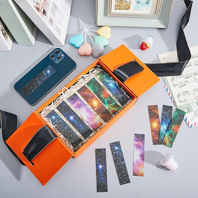 72 Pcs Anxiety Sensory Stickers Strips Adhesive Textured Mental Health Calm Stickers Mindfulness Fidget Decals Stress Anxiety Relief Items for Therapy Office Desk Counselor(Galaxy)