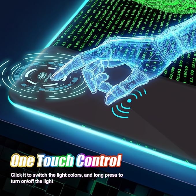 ToLuLu Wireless Charging RGB Gaming Mouse Pad, 15W LED Mouse Mat with 30W Charger, 14 Light Modes Large Mousepad Wrist Support, Non-Slip Rubber Base Desk Mat Computer Keyboard Pad, Right Left Brain
