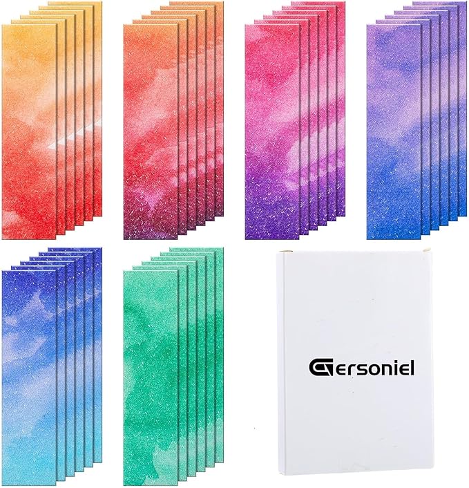 36 Pcs Anxiety Sensory Stickers Strips Adhesive Textured Mental Health Calm Stickers Mindfulness Fidget Decals Stress Anxiety Relief Items for Therapy Office Desk(Watercolor Style)