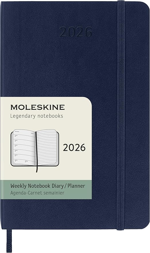 Moleskine Classic 12 Month 2026 Weekly, Soft Cover, Pocket (3.5" x 5.5"), Sapphire Blue, 144 pages