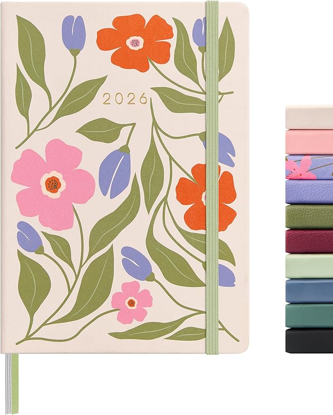 And Per Se 2026 Planner, 15 Months Hardcover Daily, Weekly & Monthly Planner, A5 size, 100GSM Thick Paper, Back Pocket, 5.7" x 8"(Botanical Floral)
