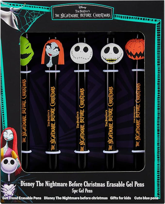 Get Trend Disney The Nightmare Before Christmas 5pcs Erasable Gel Ink Pens Cute Writing Pens for Kids Fun Stationery Set Gifts for Kids (TNBC)