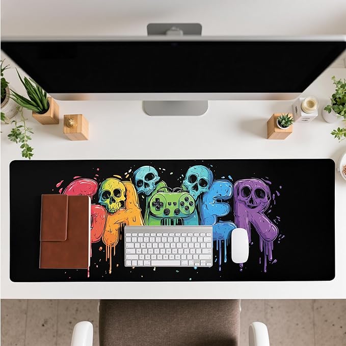 Gaming Mouse Pad Mat XL Extended Large Gaming Desk Pad Mousepad, Vibrant Game Computer Laptop Keyboard and Mouse Mat, Office Desk Decor Mousepad Deskmat with Stitched Edges Mat
