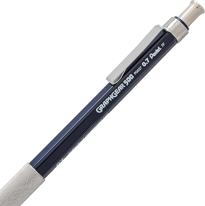 Pentel Drafting Kit with Graph Gear 500 Automatic Drafting Pencil, 0.7mm, Blue Barrel, Lead and Mini Eraser (PG527LEBP)