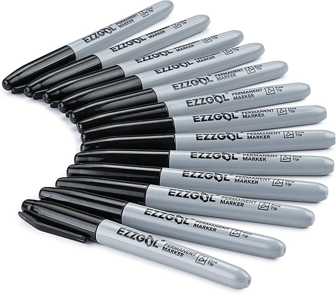 Permanent Markers Bulk, 150 Pack Fine Tip Black Permanent Markers, Waterproof Markers, Premium Smear Proof Pens, Quick Drying, Office Supplies for School, Office, Home